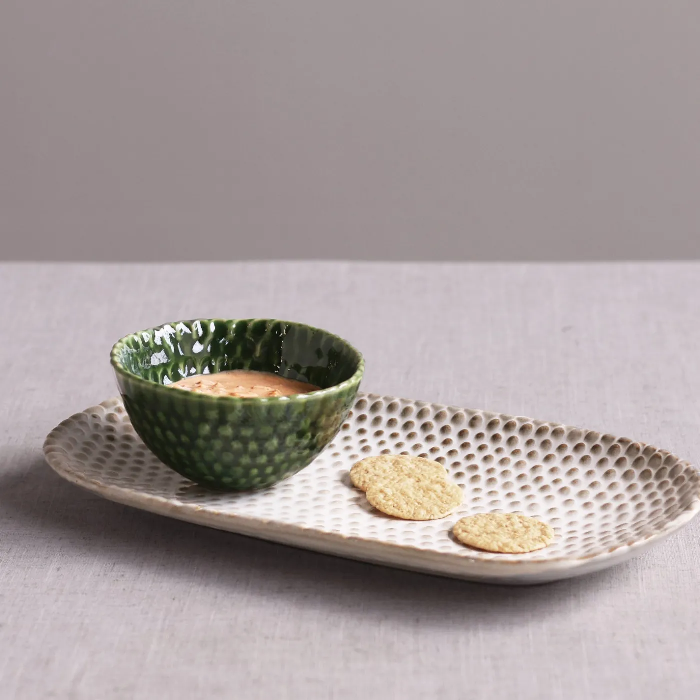 Discount CERAMIC Aurora Rectangular Platter (Dusty White) Platters|Gifts Under $99