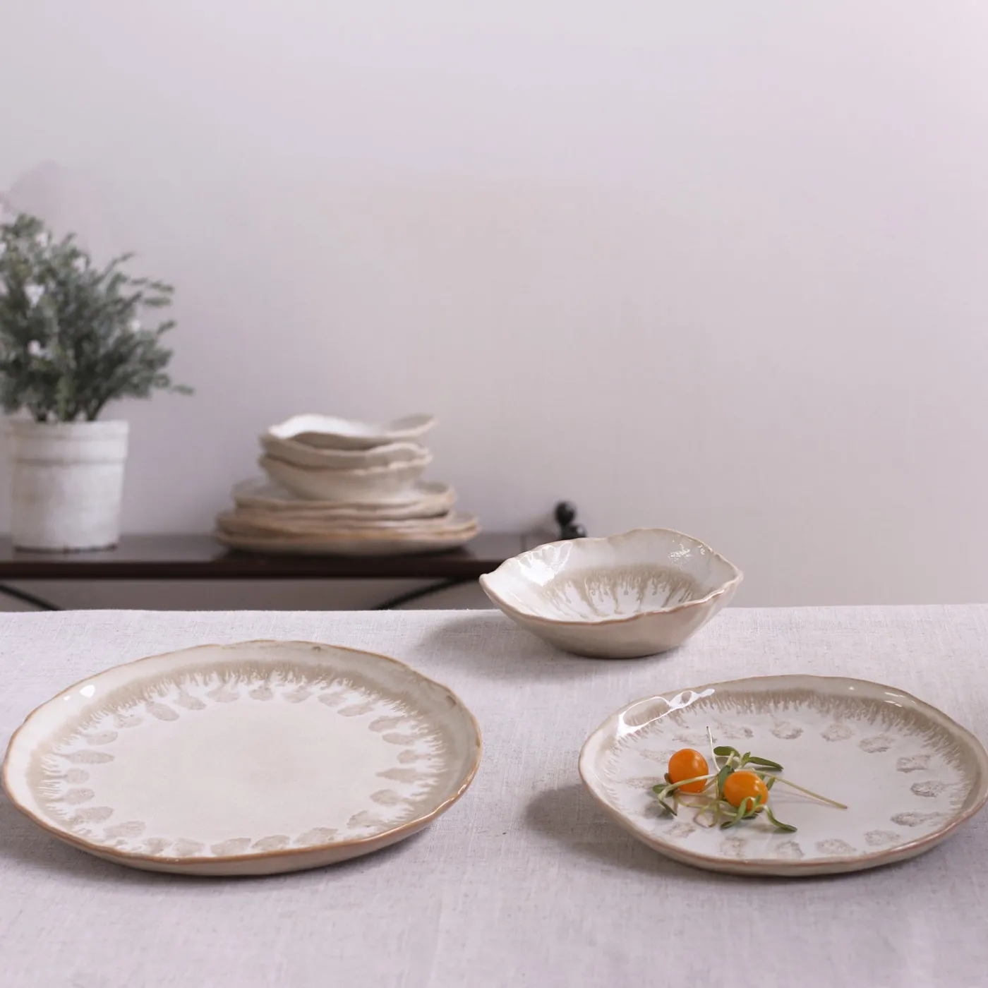 Discount CERAMIC Aurora Rectangular Platter (Dusty White) Platters|Gifts Under $99