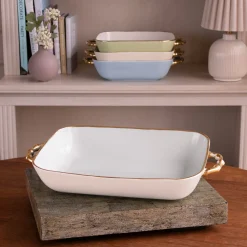 Online CERAMIC Bambu Rectangular Casserole Cream & White SECONDS - NON REFUND Bakers|Gifts Under $99