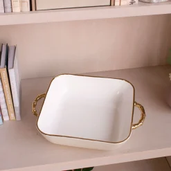 Discount CERAMIC Bambu Square Casserole Cream & White SECONDS - NON REFUNDABLE Bakers|Gifts Under $99