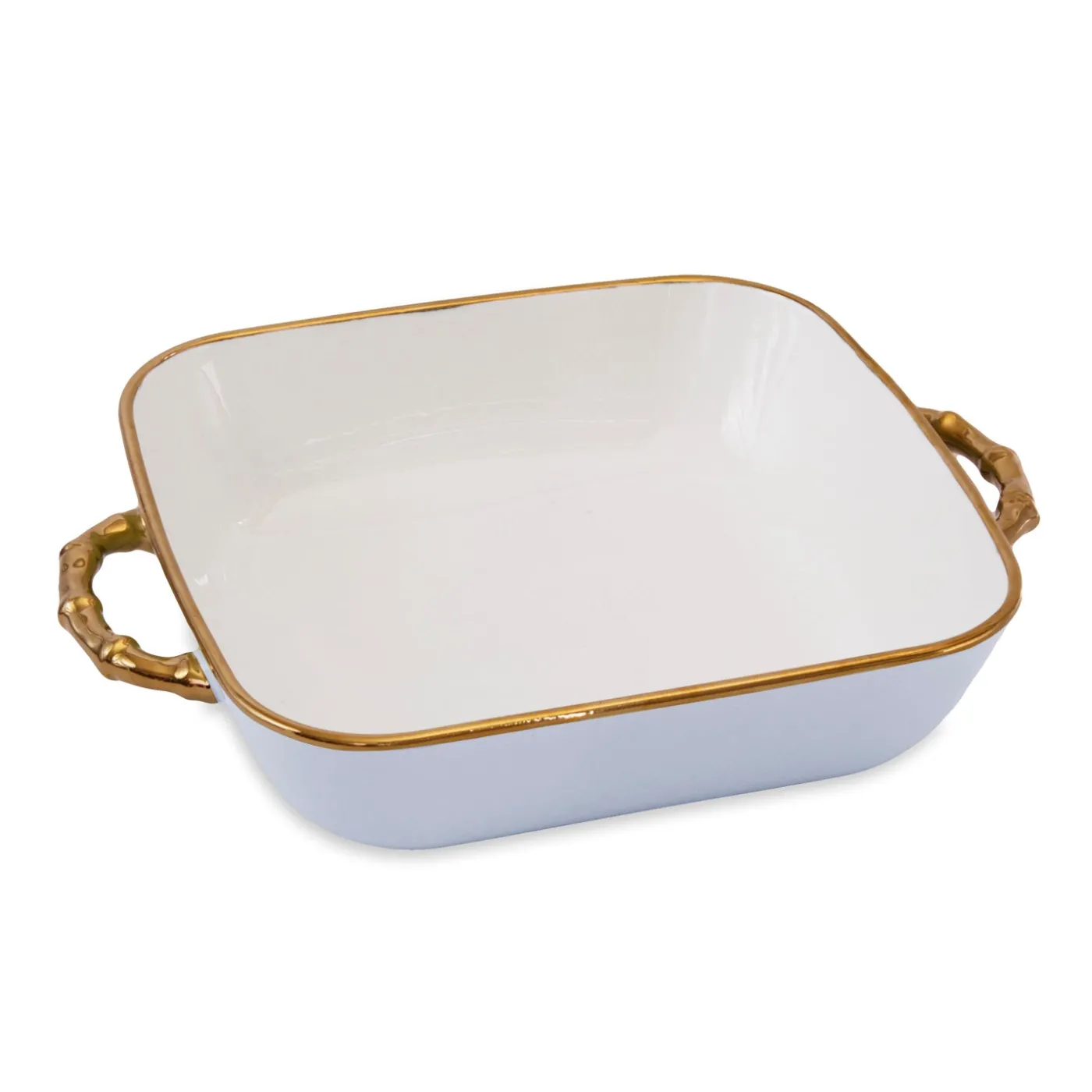 Online CERAMIC Bambu Square Casserole Periwinkle & White SECONDS - NON REFUND Bakers|Gifts Under $99