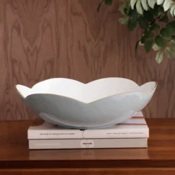 Hot ENCANTO Amelia Large Bowl Slate and White Bowls|Enameled Color Metal