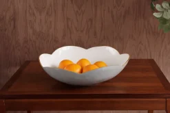 Hot ENCANTO Amelia Large Bowl Slate and White Bowls|Enameled Color Metal