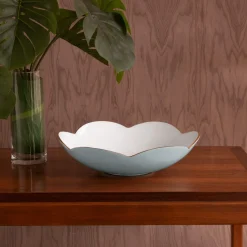 Best ENCANTO Amelia Medium Bowl Slate and White Bowls|Enameled Color Metal