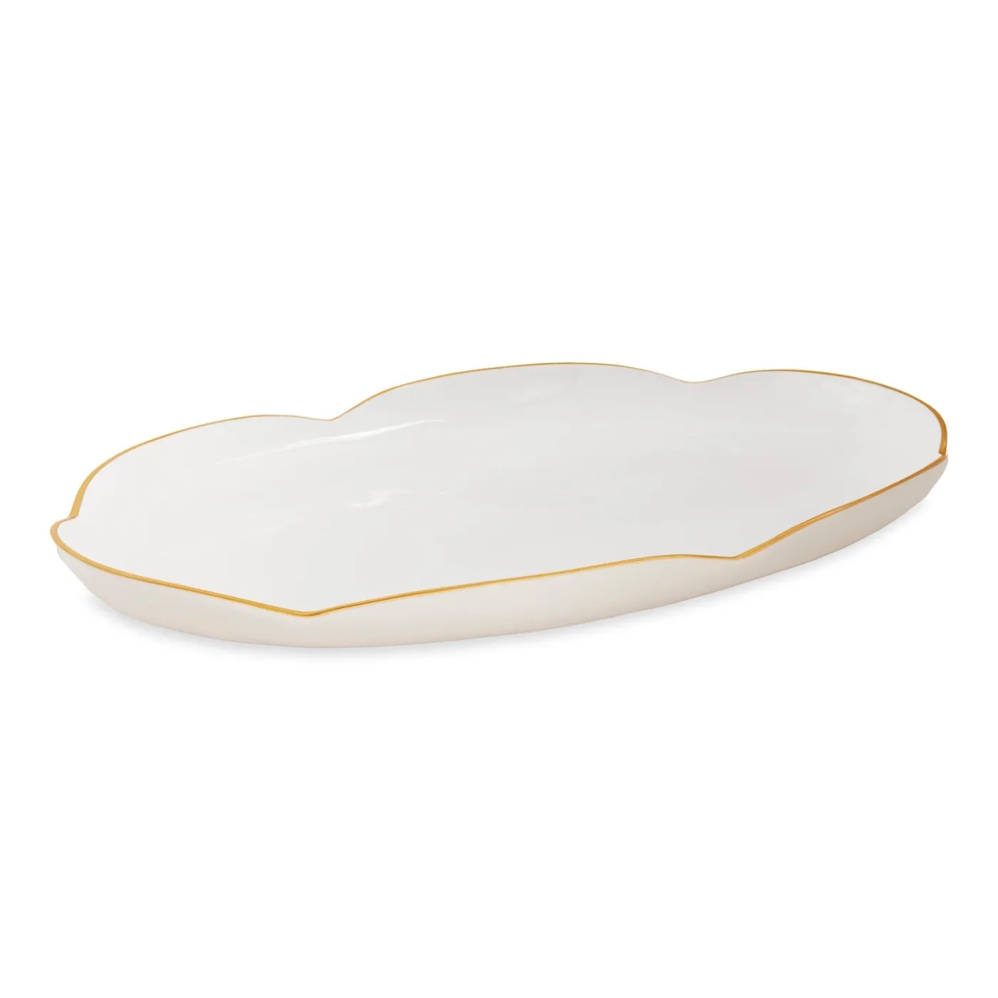 Clearance ENCANTO Amelia Oval Tray Cream and White Holiday|Platters