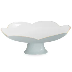 Hot ENCANTO Amelia Pedestal Cake Plate Slate and White Cake Plates|Enameled Color Metal