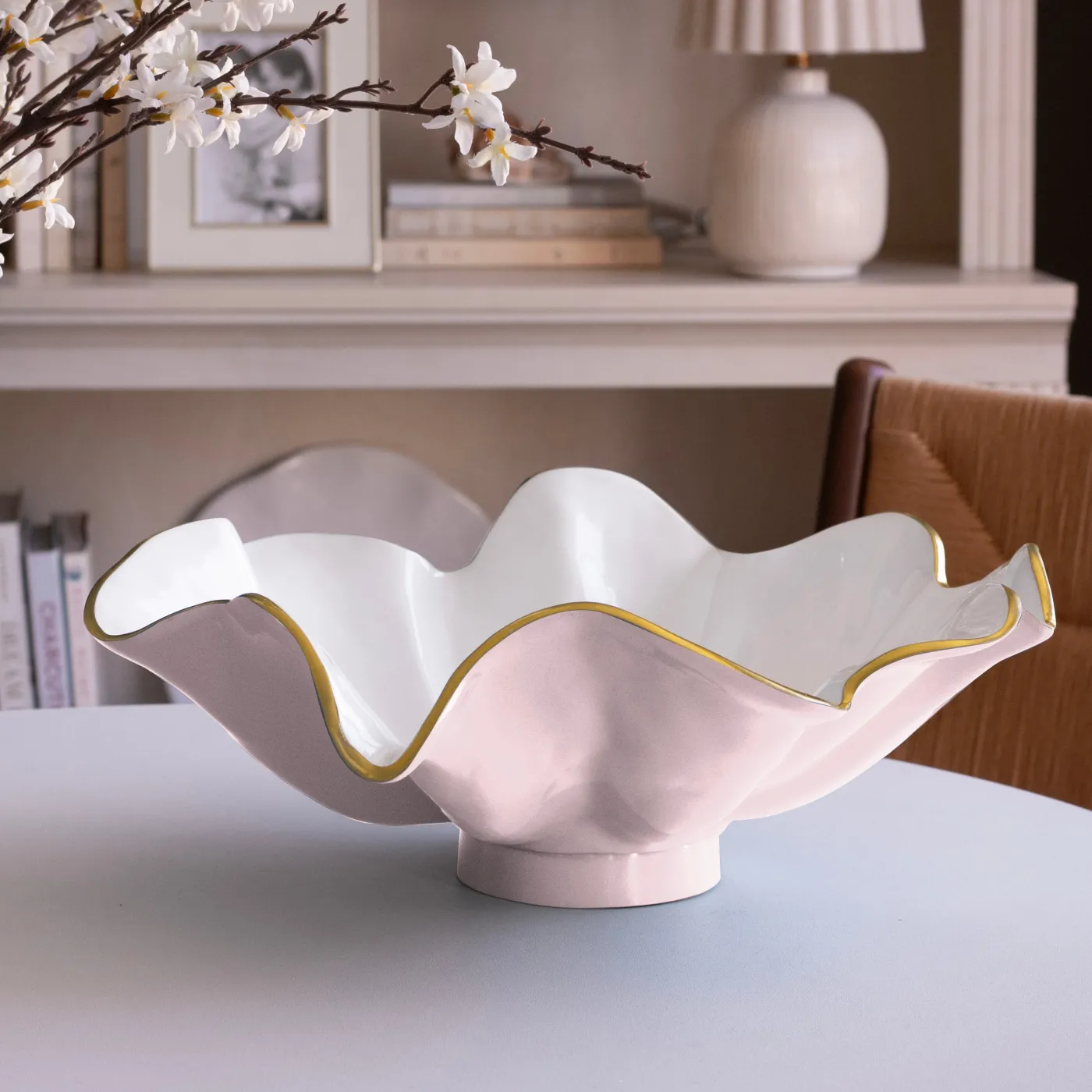 Hot ENCANTO Aries Bowl (Camellia and White) Bowls|Enameled Color Metal