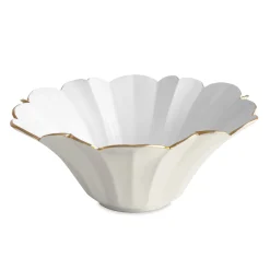 Sale ENCANTO Avril Large Bowl (Cream and White) Bowls|Enameled Color Metal