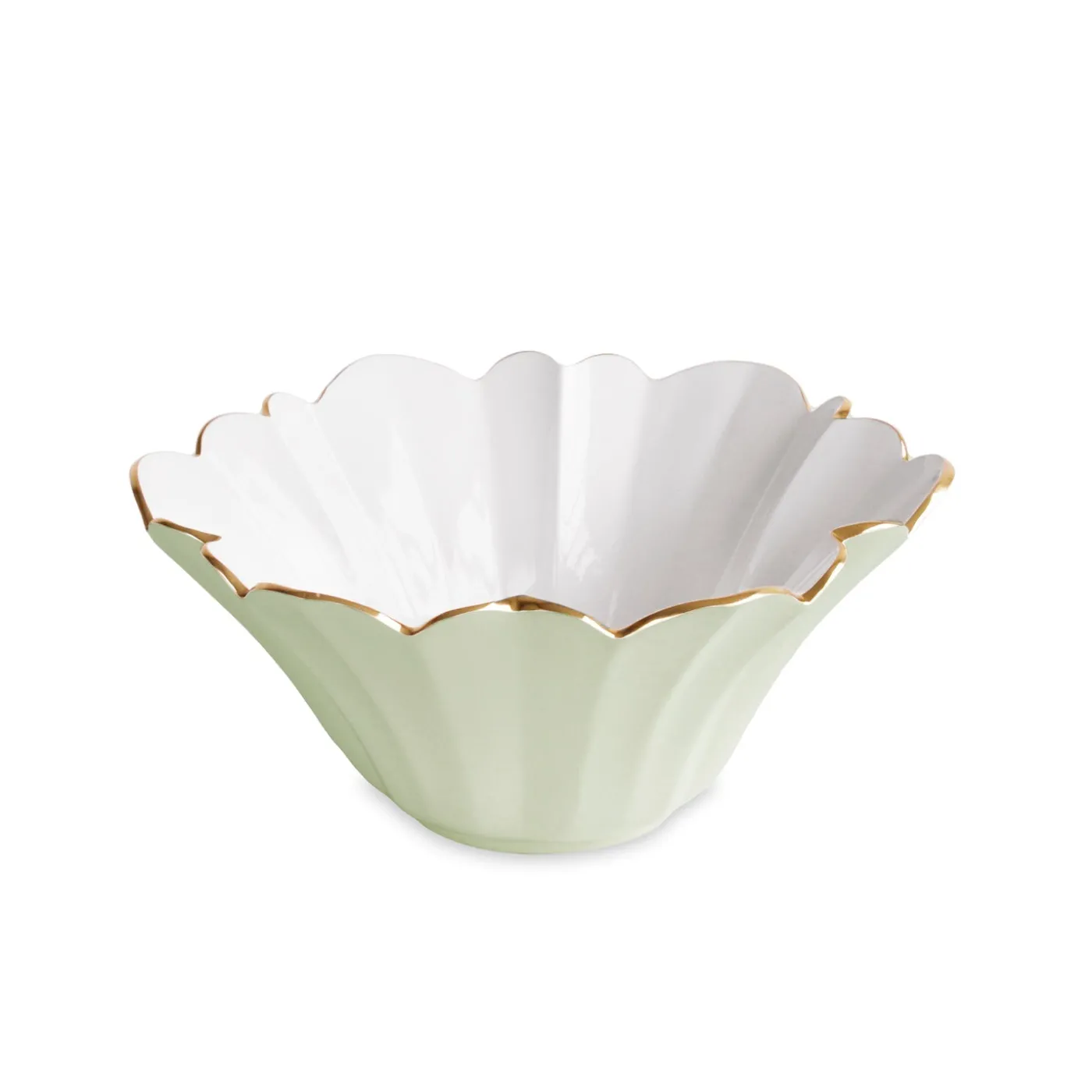 Hot ENCANTO Avril Medium Bowl (Pistachio and White) Bowls|Enameled Color Metal