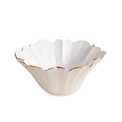 ENCANTO Avril Medium Bowl (Cream and White) Bowls|Enameled Color Metal