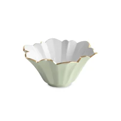 Online ENCANTO Avril Small Bowl (Pistachio and White) Bowls|Enameled Color Metal