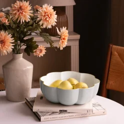 ENCANTO Calabaza Large Bowl (Dove and White) Bowls|Enameled Color Metal