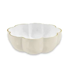 ENCANTO Calabaza Large Bowl (Dove and White) Bowls|Enameled Color Metal