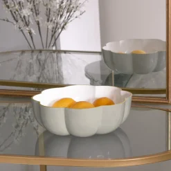 ENCANTO Calabaza Large Bowl (Dove and White) Bowls|Enameled Color Metal