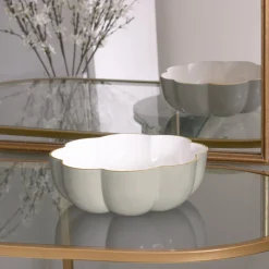 ENCANTO Calabaza Large Bowl (Dove and White) Bowls|Enameled Color Metal