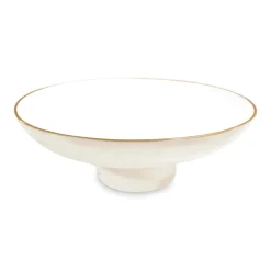 Online ENCANTO Carnaval Large Pedestal (Cream and White) Enameled Color Metal