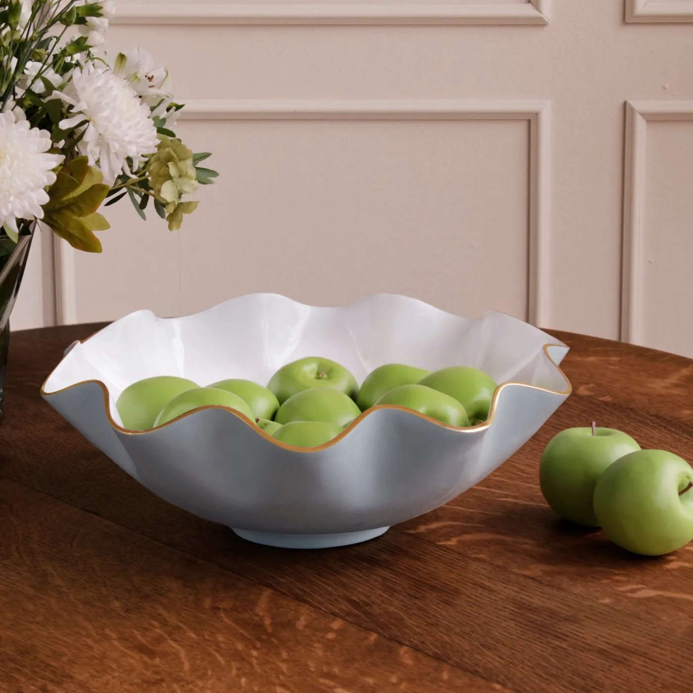 Online ENCANTO Carola Extra Large Bowl Slate & White Bowls|Enameled Color Metal