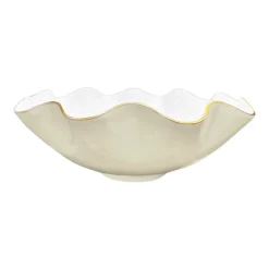 Hot ENCANTO Carola Extra Large Bowl (Cream and White) Bowls|Enameled Color Metal