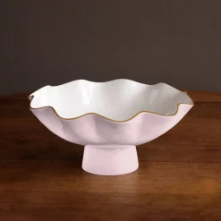 Discount ENCANTO Carola Large Pedestal (Camellia and White) Pedestals|Enameled Color Metal