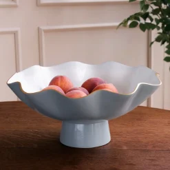 Best ENCANTO Carola Large Pedestal Slate and White Pedestals|Enameled Color Metal