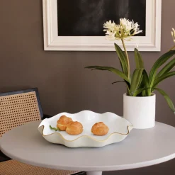 Discount ENCANTO Carola Large Round Platter (Cream and White) Holiday|Platters