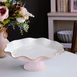 Discount ENCANTO Carola Pedestal Cake Plate (Camellia and White) Cake Plates|Gifts For The Bride + Groom