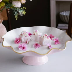 Discount ENCANTO Carola Pedestal Cake Plate (Camellia and White) Cake Plates|Gifts For The Bride + Groom