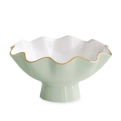 Hot ENCANTO Carola Small Pedestal (Pistachio and White) Enameled Color Metal