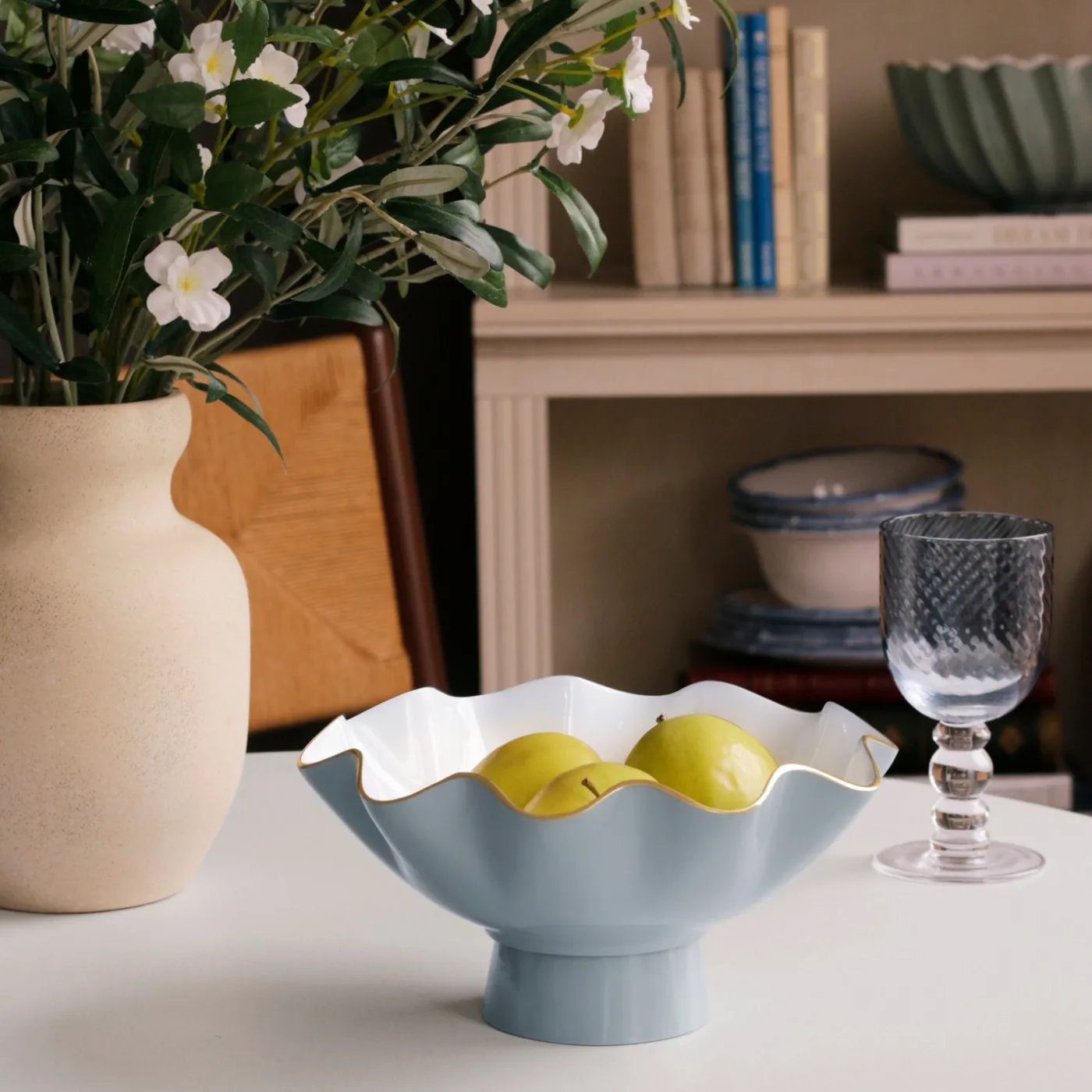 Sale ENCANTO Carola Small Pedestal (Slate and White) Pedestals|Enameled Color Metal