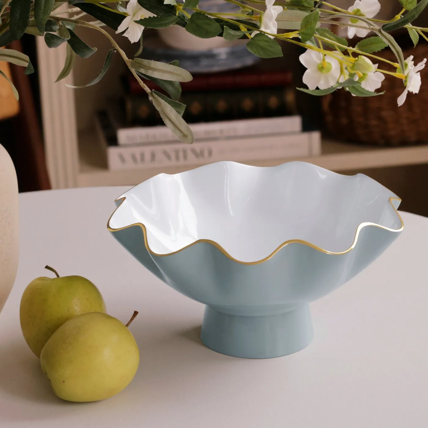 Sale ENCANTO Carola Small Pedestal (Slate and White) Pedestals|Enameled Color Metal