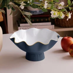 Outlet ENCANTO Carola Small Pedestal (Midnight and White) Pedestals|Enameled Color Metal