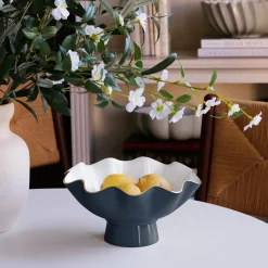 Outlet ENCANTO Carola Small Pedestal (Midnight and White) Pedestals|Enameled Color Metal