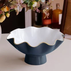 Outlet ENCANTO Carola Small Pedestal (Midnight and White) Pedestals|Enameled Color Metal