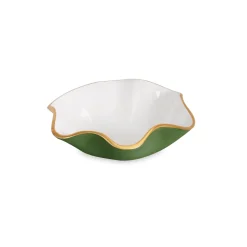 Discount ENCANTO Carola Small Round Bowl Leaf Green and White Holiday|Bowls