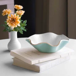 Online ENCANTO Carola Small Round Bowl (Turquoise and White) Bowls|Gifts Under $99