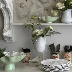 Best ENCANTO Claire Small Oval Bowl with Spoon (Pistachio, White and Gold) Bowls|Gifts Under $99