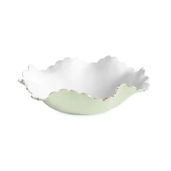 New ENCANTO Colette Medium Bowl (Pistachio and White) Bowls|Enameled Color Metal