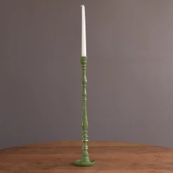 Outlet ENCANTO Crosby Large Candlestick Holder (Leaf Green) Candlestick Holders|Enameled Color Metal
