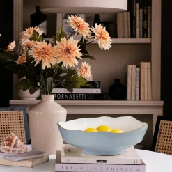 Online ENCANTO Dakota Medium Bowl (Slate and White) Bowls|Enameled Color Metal