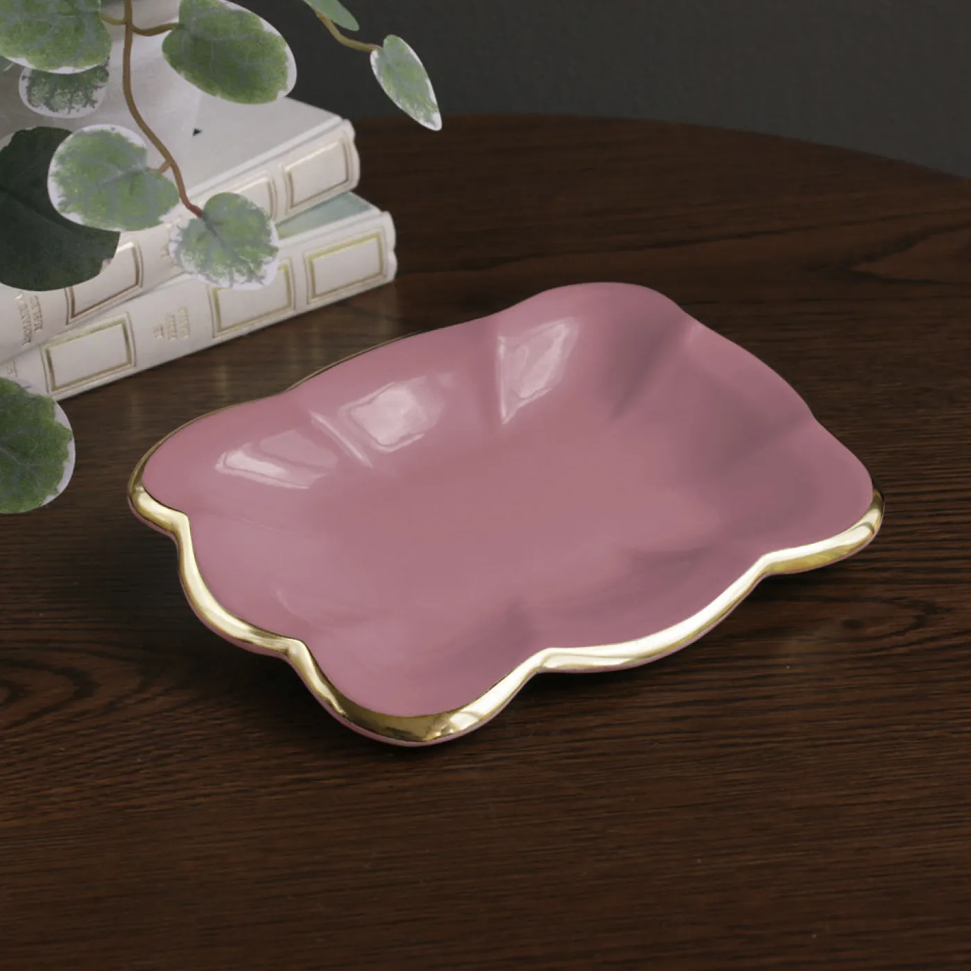 ENCANTO Devon Small Tray (Pink) Gifts Under $50|Enameled Color Metal