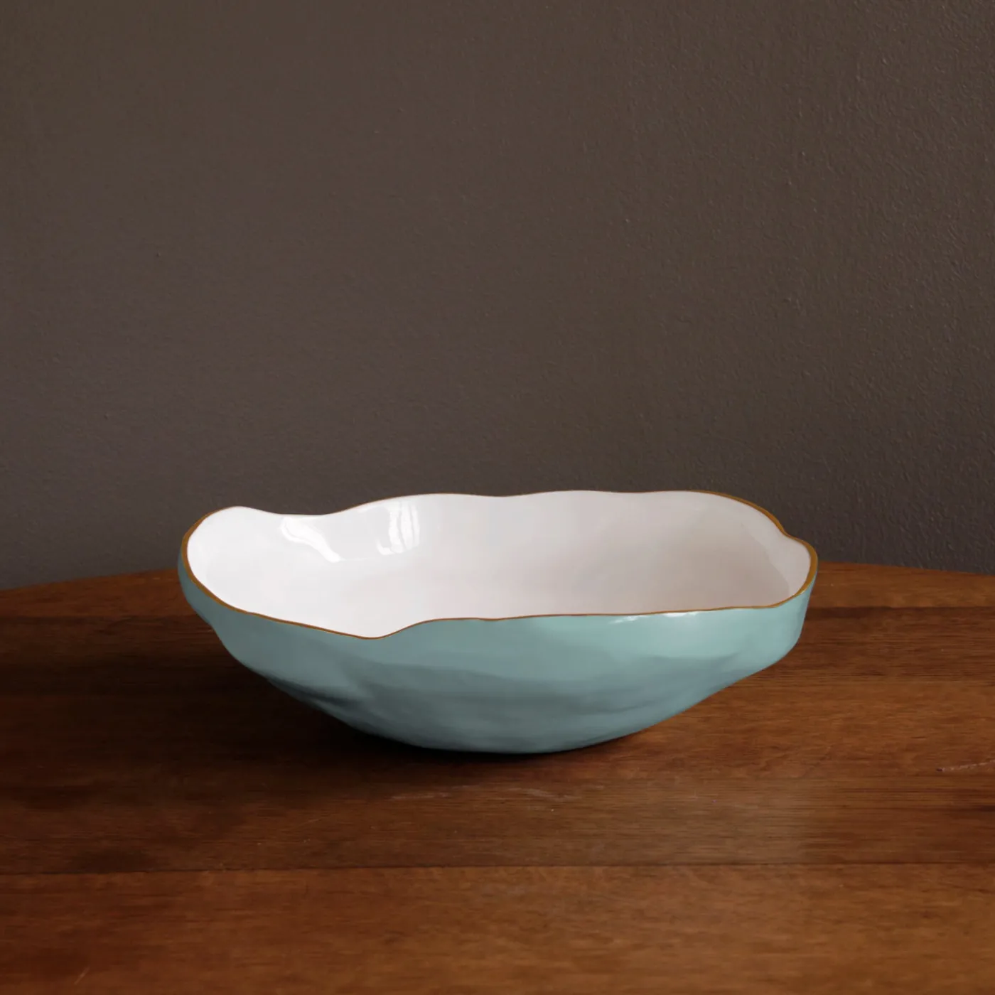 Sale ENCANTO Nuevo Large Bowl (Turquoise and White) Bowls|Enameled Color Metal