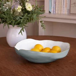 Sale ENCANTO Nuevo Large Bowl (Slate & White) Bowls|Enameled Color Metal
