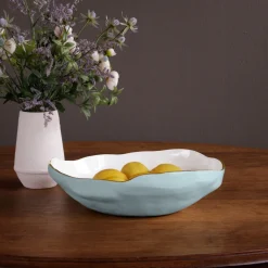 New ENCANTO Nuevo Large Bowl (Sky Blue and White) Bowls|Enameled Color Metal