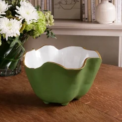 Clearance ENCANTO Onyx Ice Bucket Leaf Green and White Holiday|Ice Buckets + Scoops