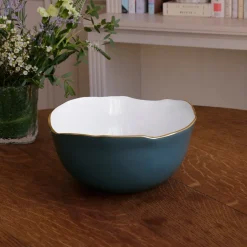 Best ENCANTO Osaka Large Bowl Midnight & White Bowls|Enameled Color Metal