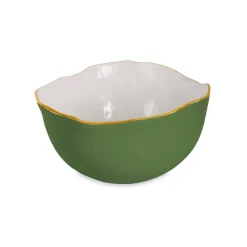 Hot ENCANTO Osaka Large Bowl Leaf Green and White Holiday|Bowls