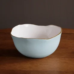 Hot ENCANTO Osaka Large Bowl (Sky Blue and White) Bowls|Enameled Color Metal