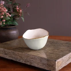 Sale ENCANTO Osaka Small Bowl (Cream and White) Bowls|Enameled Color Metal