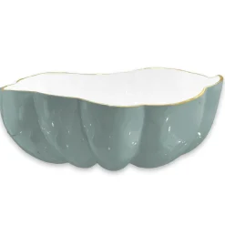 Sale ENCANTO Rita Large Bowl (Slate and White) Bowls|Enameled Color Metal