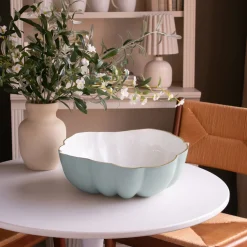 Sale ENCANTO Rita Large Bowl (Slate and White) Bowls|Enameled Color Metal